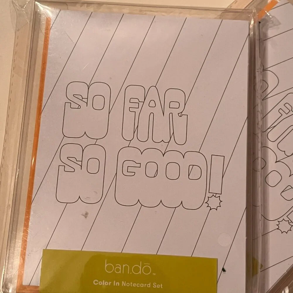 Color In Notecard Set by Bando (2 packages / 10 cards per pack‎ / new)